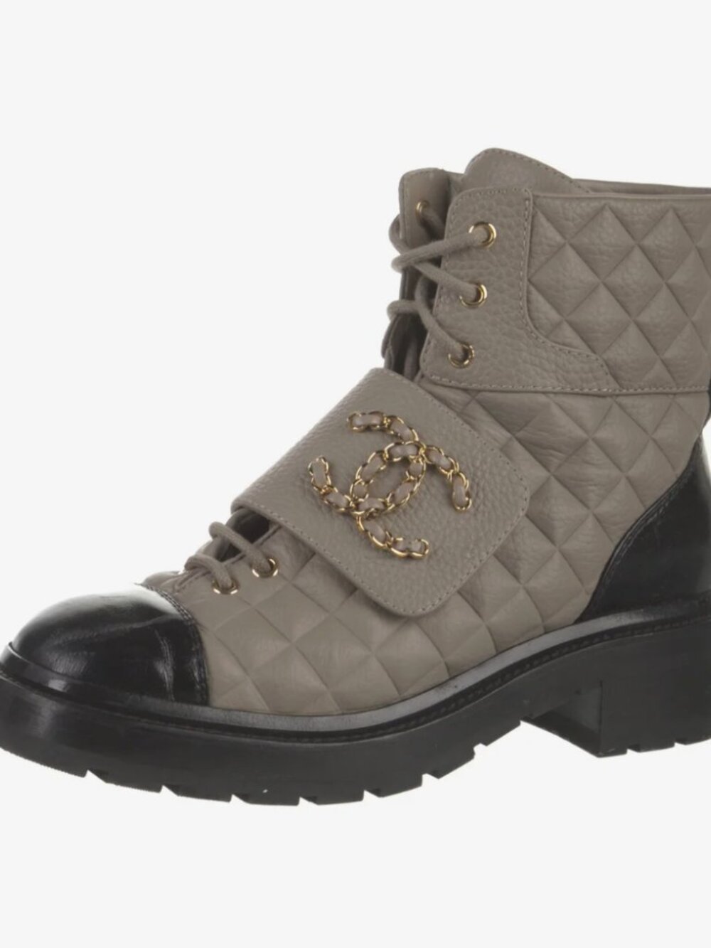 Chanel Leather Ankle Combat Boots: Size 9 - Picture 4 of 5